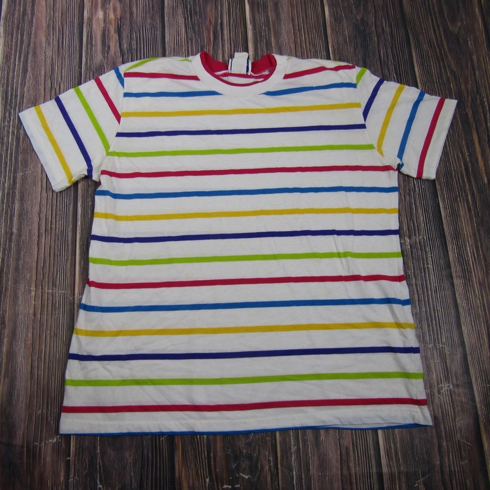 Palisades Club Womens‎ Large Granny Striped T Shirt Crew Neck 100% Cotton